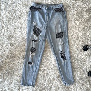 Top shop Fishnet Mom Jeans